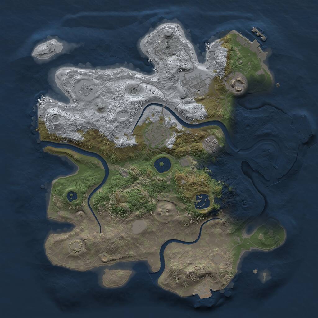 Rust Map: Procedural Map, Size: 3000, Seed: 23262, 11 Monuments