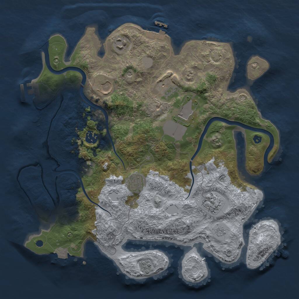 Rust Map: Procedural Map, Size: 3500, Seed: 93731, 14 Monuments