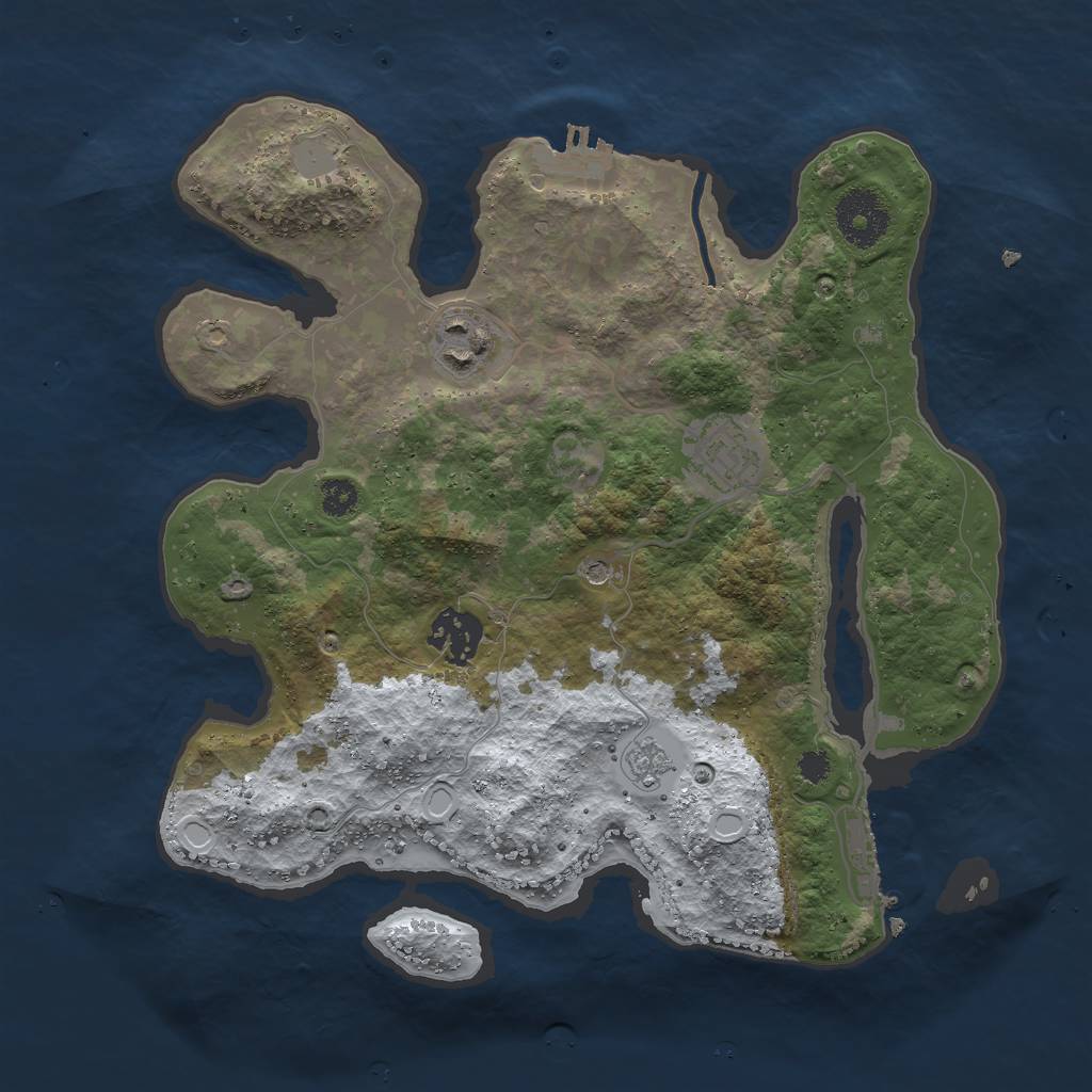 Rust Map: Procedural Map, Size: 3000, Seed: 1852840116, 12 Monuments