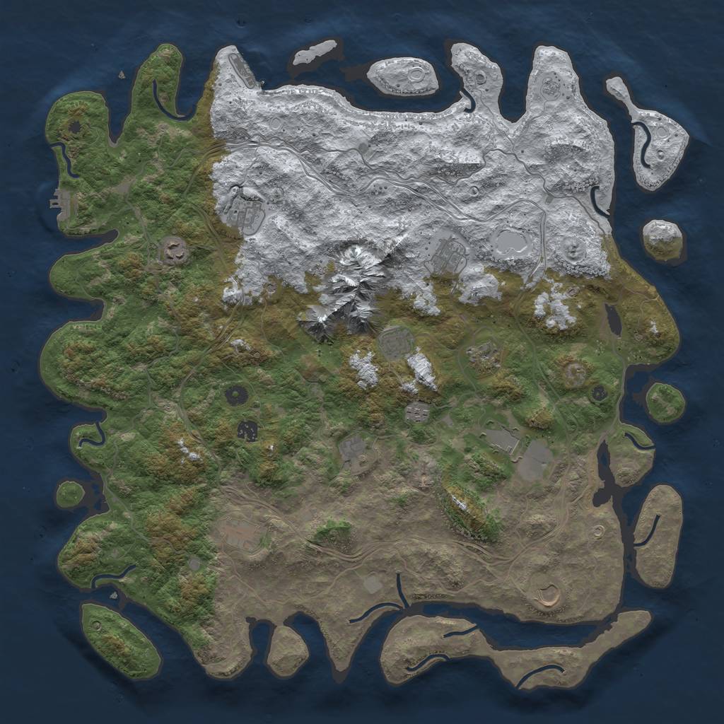 Rust Map: Procedural Map, Size: 5000, Seed: 45923, 20 Monuments