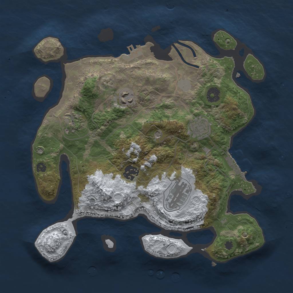 Rust Map: Procedural Map, Size: 3000, Seed: 1457351267, 13 Monuments