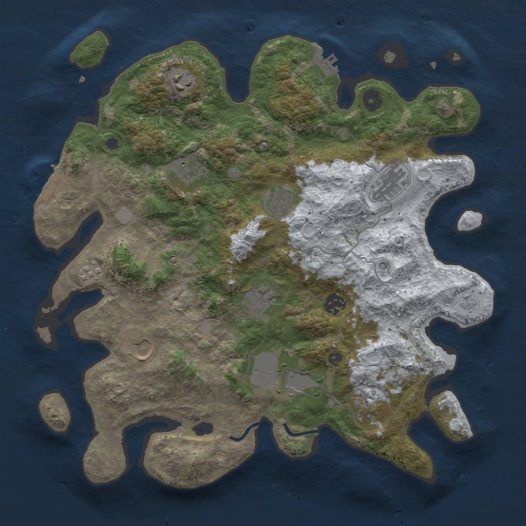 Rust Map: Procedural Map, Size: 3800, Seed: 1770050903, 19 Monuments