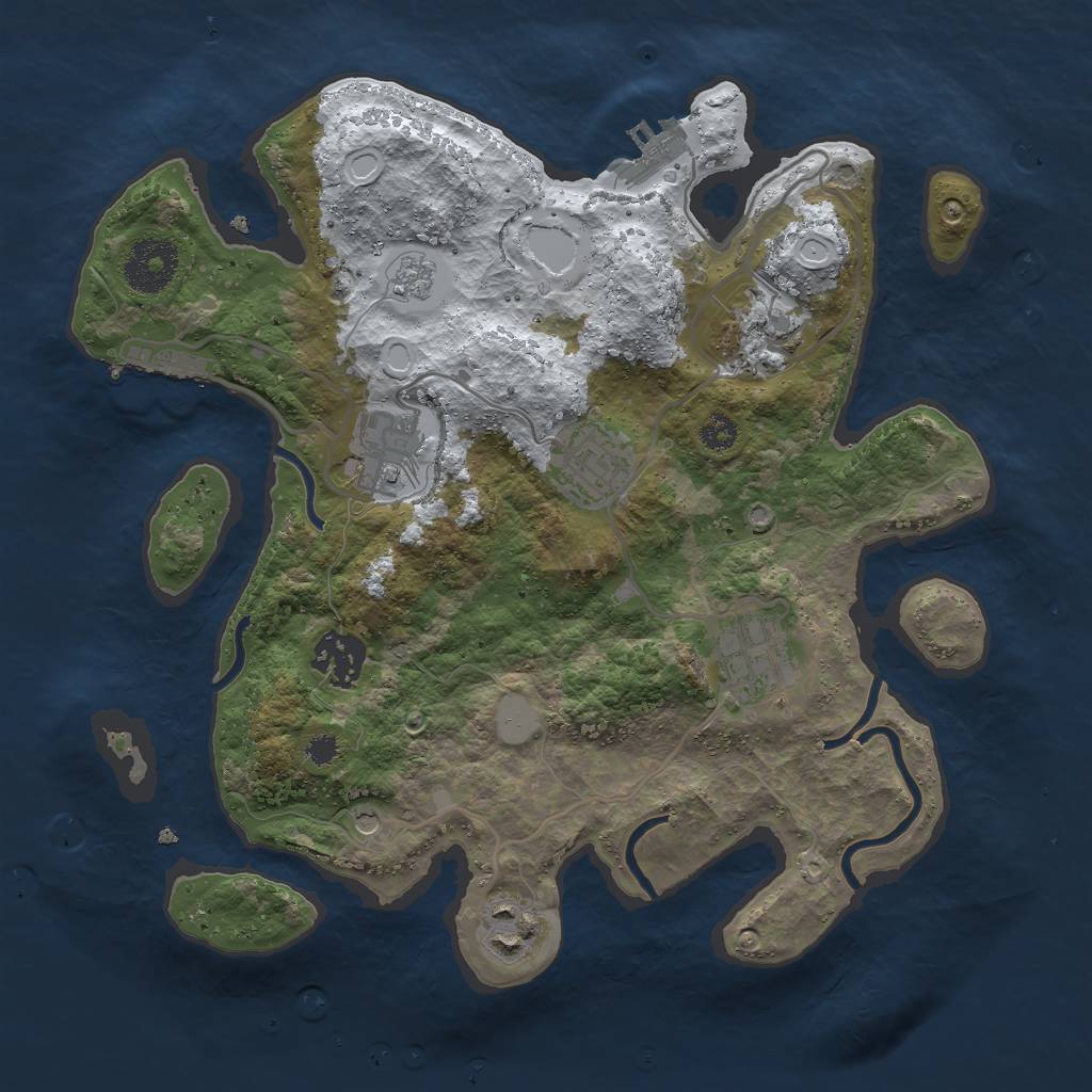 Rust Map: Procedural Map, Size: 3000, Seed: 931765, 15 Monuments
