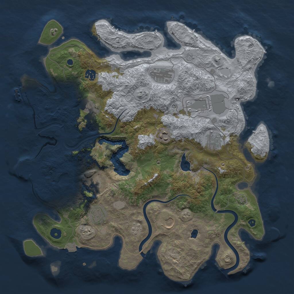 Rust Map: Procedural Map, Size: 4000, Seed: 784128, 16 Monuments