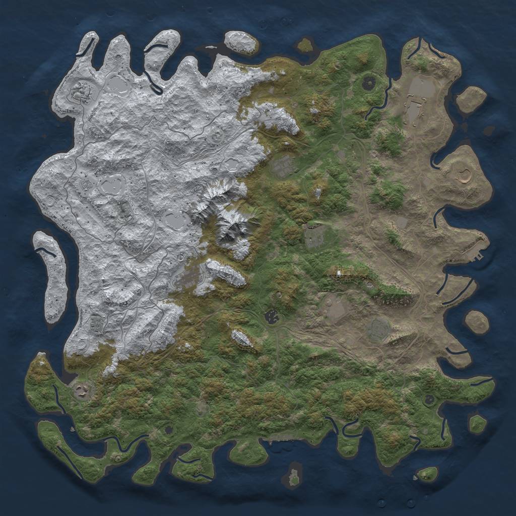 Rust Map: Procedural Map, Size: 5500, Seed: 420690, 20 Monuments
