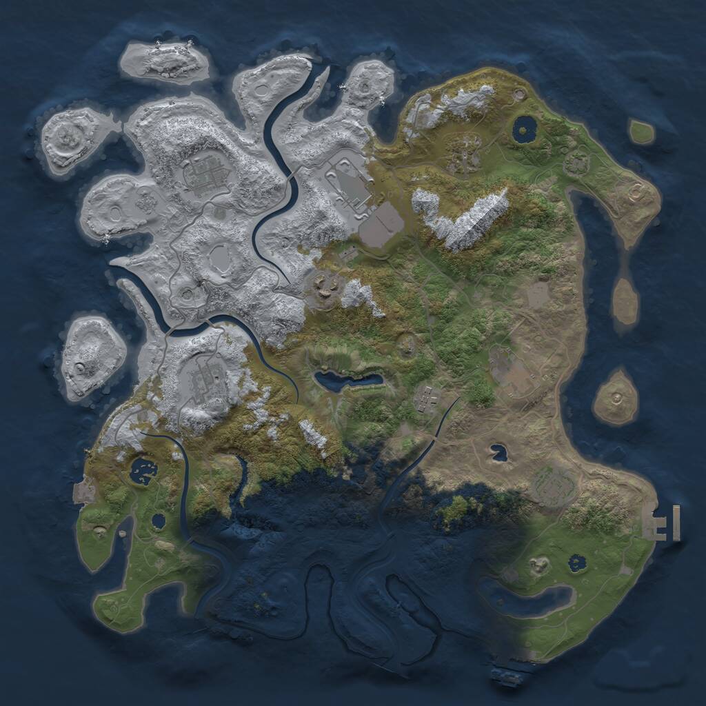 Rust Map: Procedural Map, Size: 4000, Seed: 861668, 15 Monuments