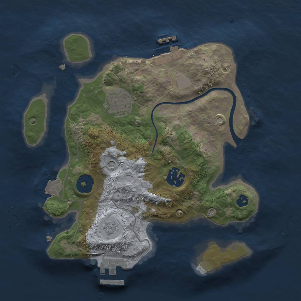 Rust Map: Procedural Map, Size: 2500, Seed: 86153, 7 Monuments