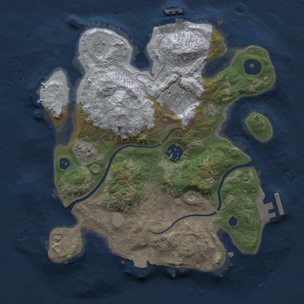 Rust Map: Procedural Map, Size: 2700, Seed: 1318571153, 7 Monuments