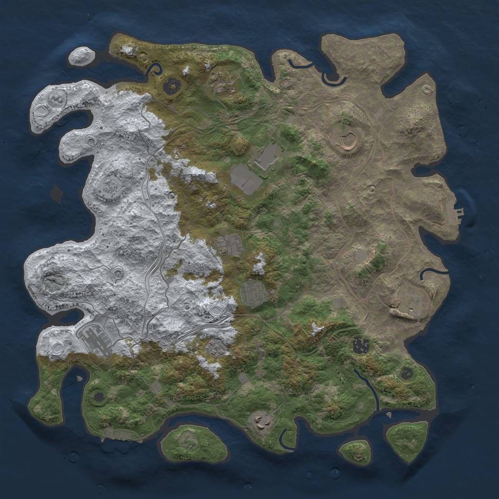 Rust Map: Procedural Map, Size: 4250, Seed: 6789074, 19 Monuments