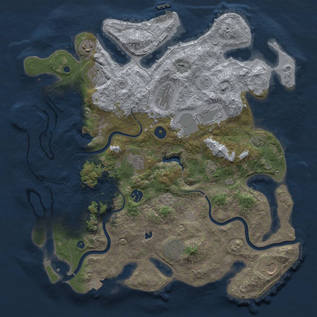 Rust Map: Procedural Map, Size: 4000, Seed: 379591, 15 Monuments