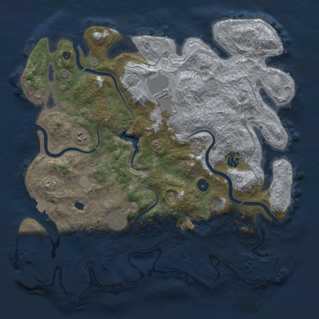 Rust Map: Procedural Map, Size: 4000, Seed: 310764, 11 Monuments