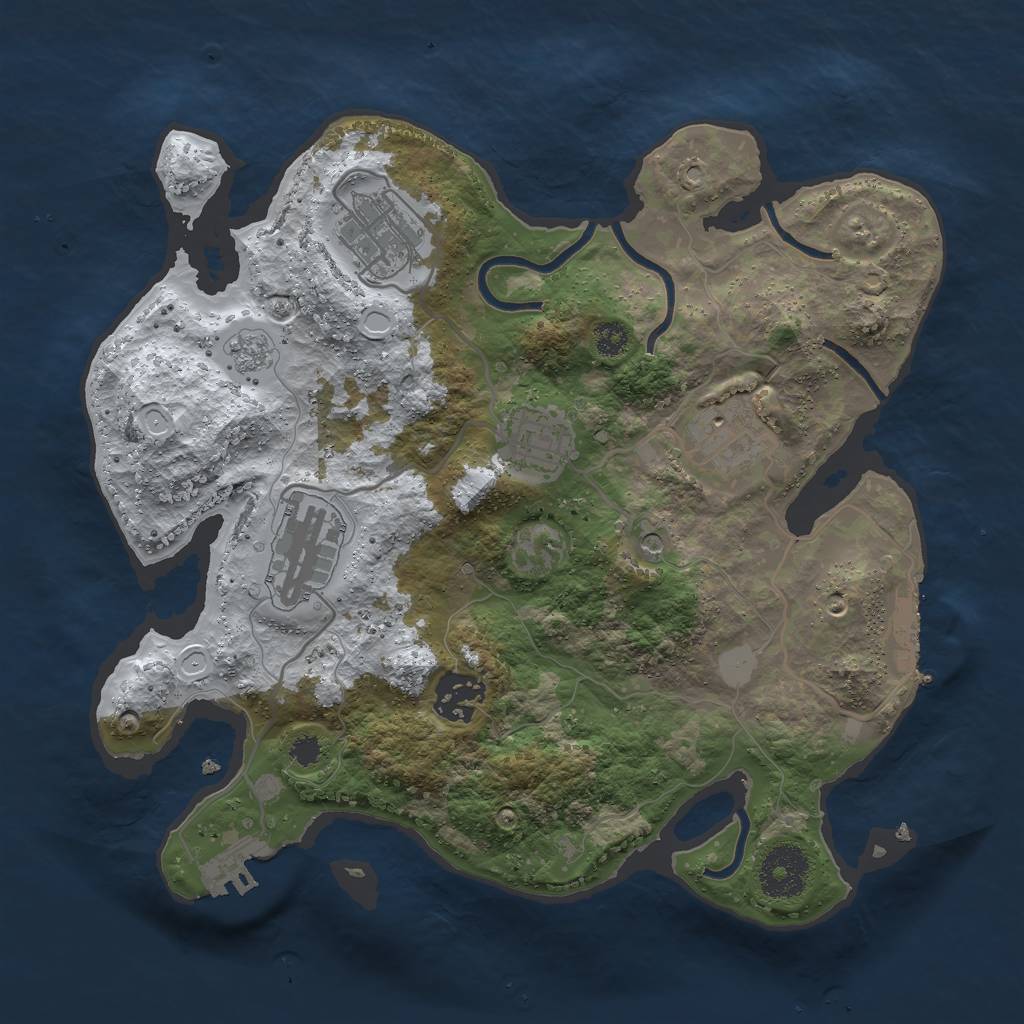 Rust Map: Procedural Map, Size: 3000, Seed: 23022, 14 Monuments