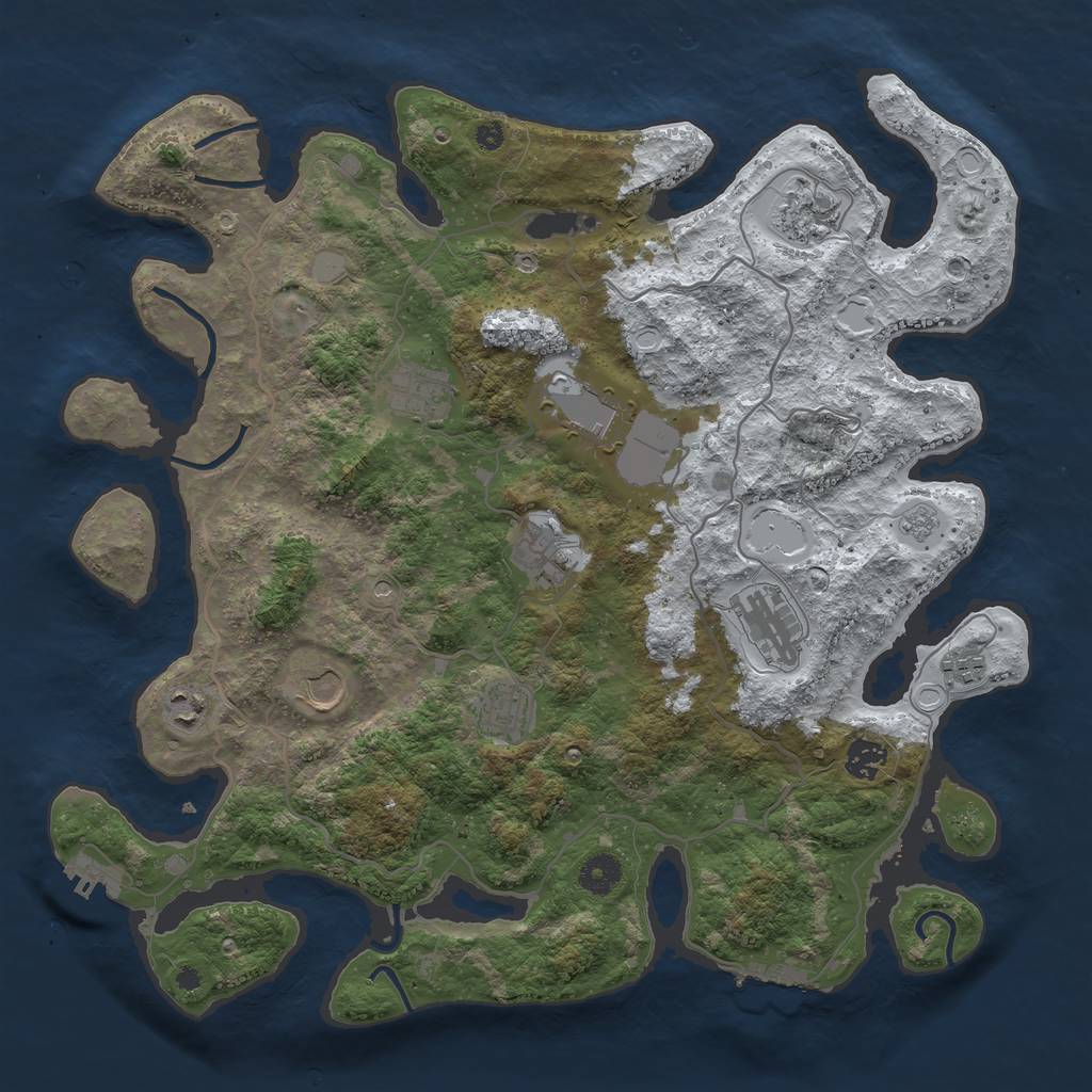 Rust Map: Procedural Map, Size: 4000, Seed: 13421352, 19 Monuments