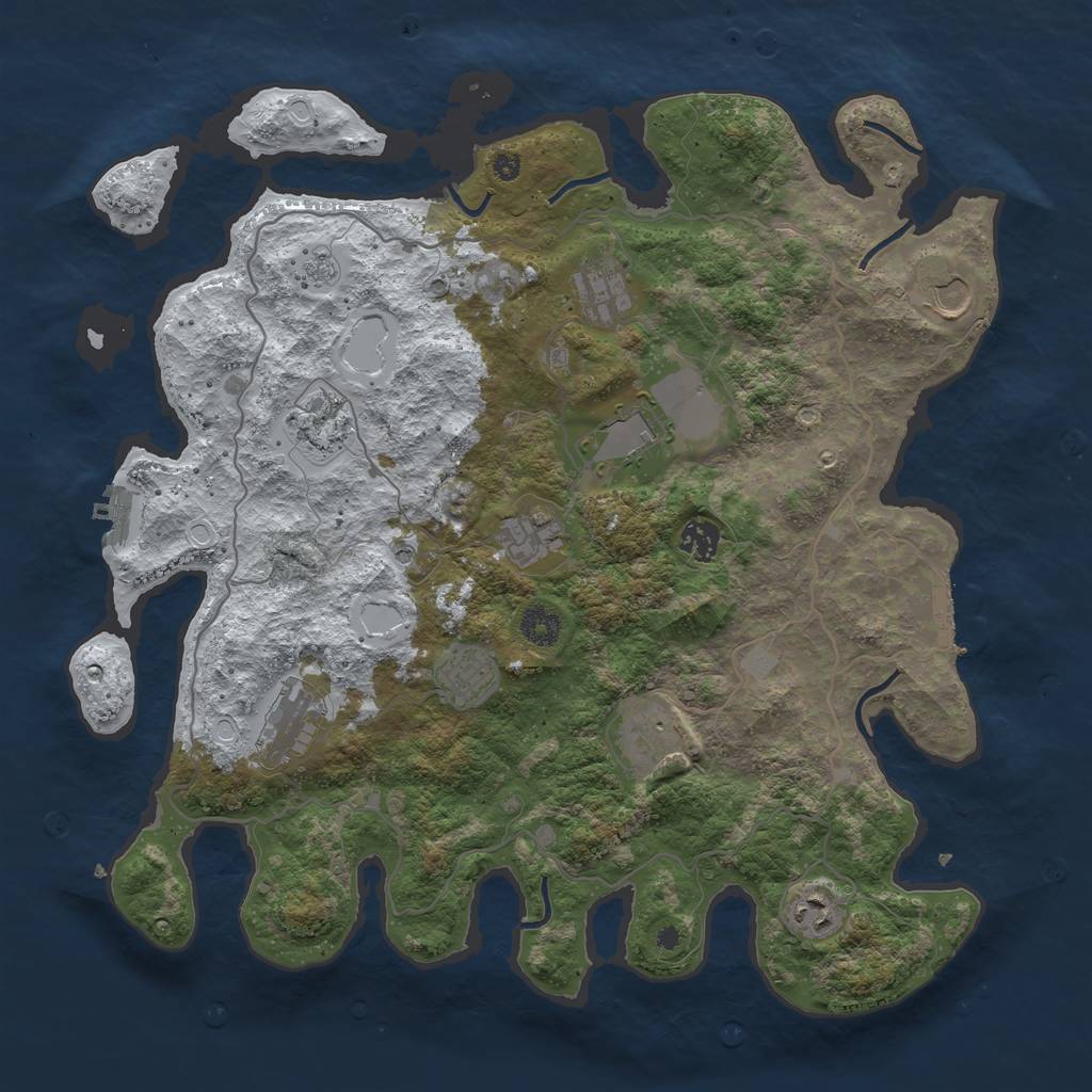 Rust Map: Procedural Map, Size: 4000, Seed: 451531, 19 Monuments