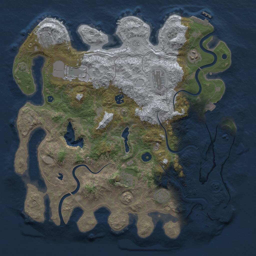 Rust Map: Procedural Map, Size: 4000, Seed: 103518, 14 Monuments