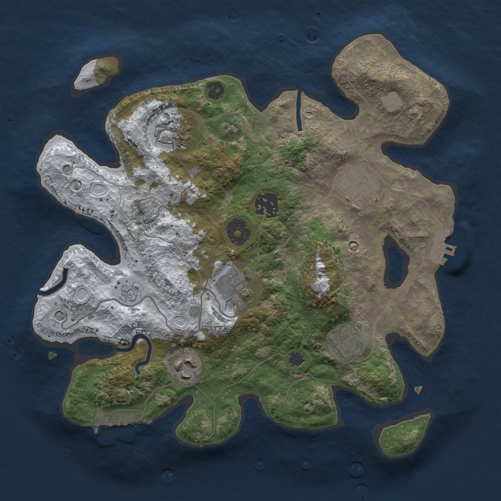 Rust Map: Procedural Map, Size: 3000, Seed: 368685730, 15 Monuments