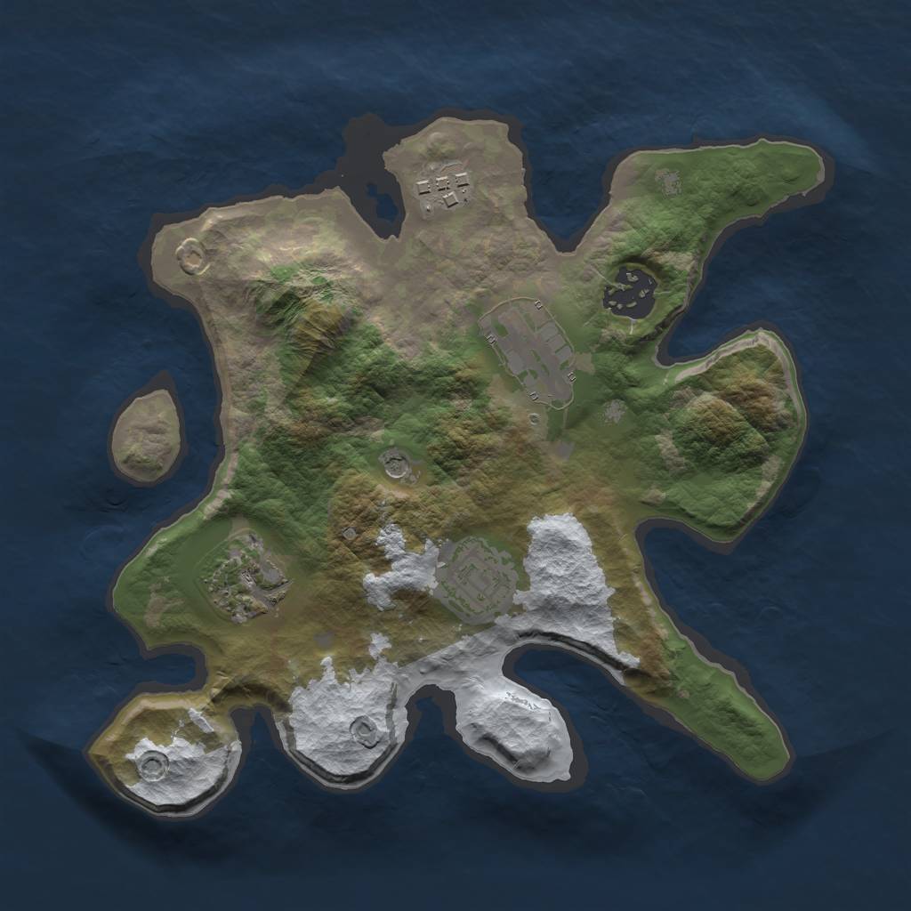 Rust Map: Barren, Size: 2600, Seed: 30, 8 Monuments