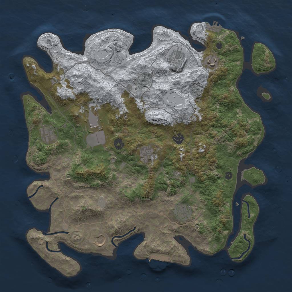 Rust Map: Procedural Map, Size: 4000, Seed: 52131837, 18 Monuments