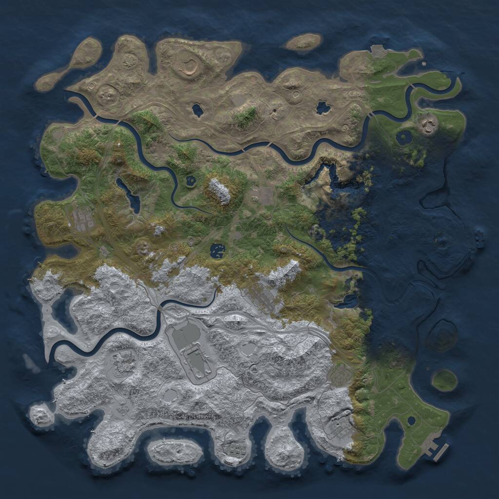Rust Map: Procedural Map, Size: 4800, Seed: 961400152, 17 Monuments