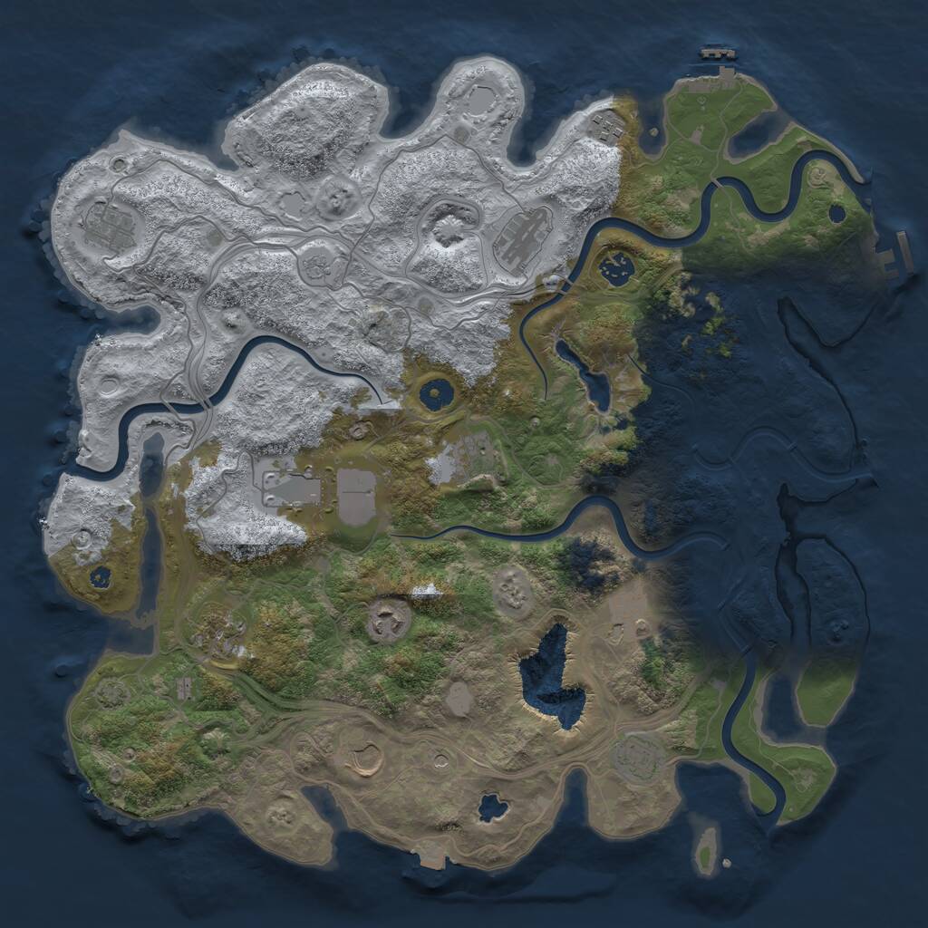 Rust Map: Procedural Map, Size: 4300, Seed: 542447696, 17 Monuments