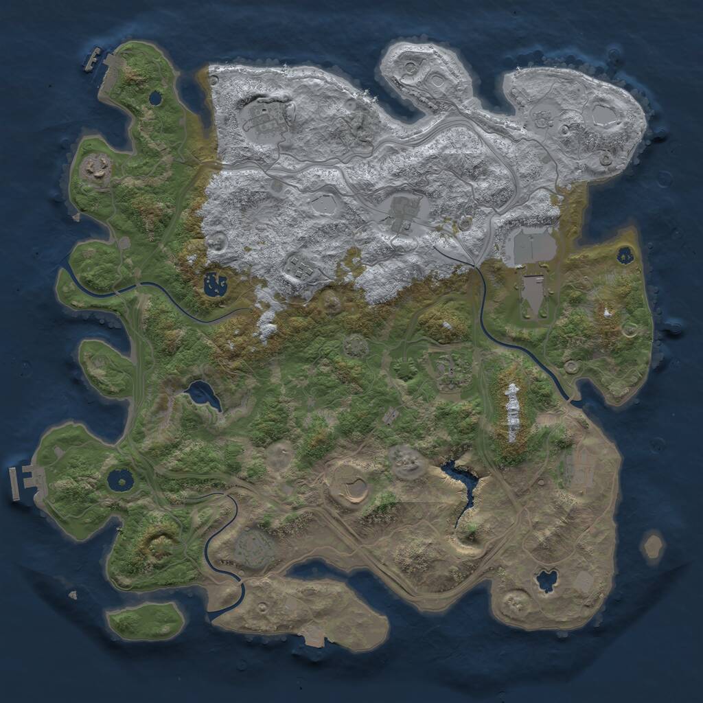 Rust Map: Procedural Map, Size: 4250, Seed: 5661813, 16 Monuments