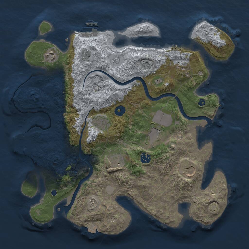 Rust Map: Procedural Map, Size: 3500, Seed: 13110, 14 Monuments