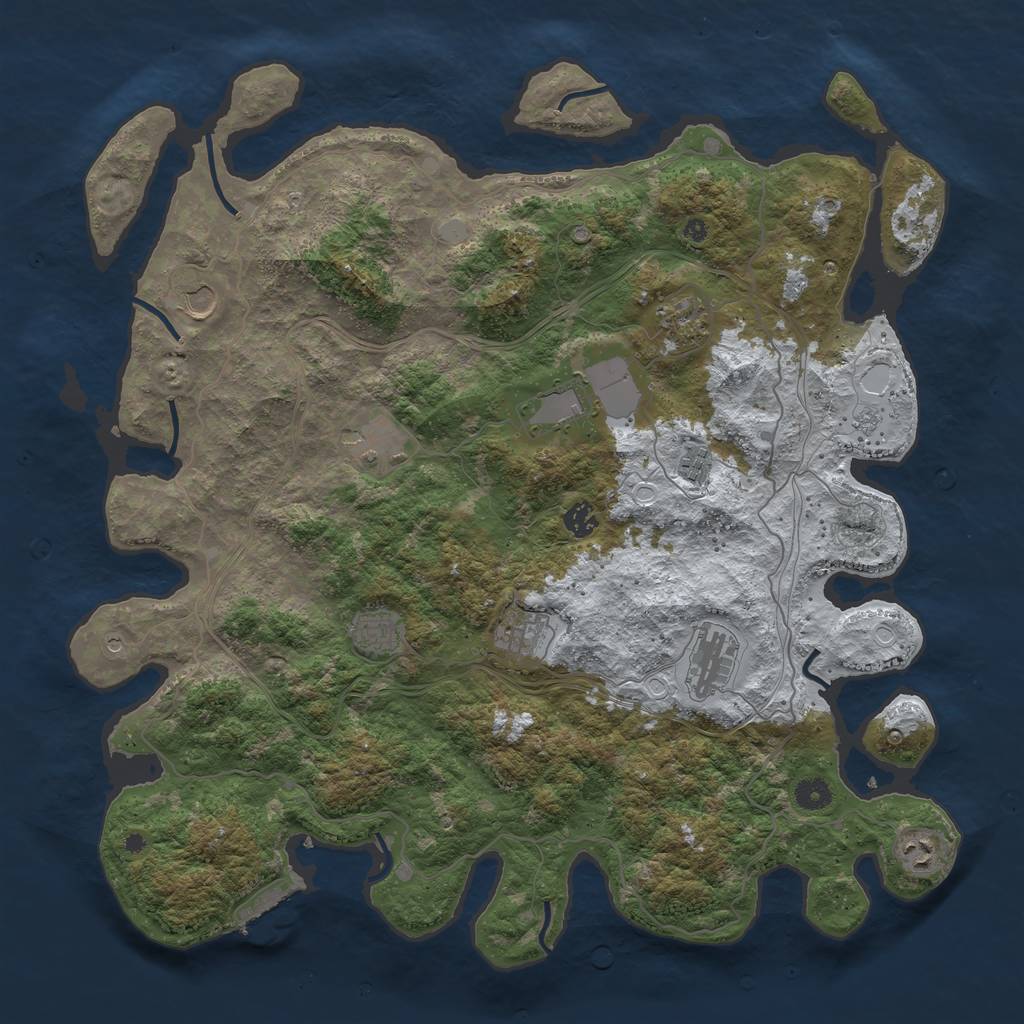 Rust Map: Procedural Map, Size: 4500, Seed: 123165, 18 Monuments