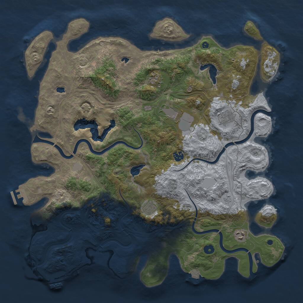 Rust Map: Procedural Map, Size: 4500, Seed: 123165, 13 Monuments