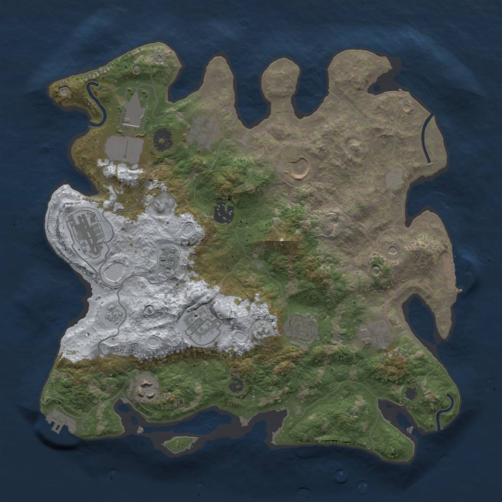Rust Map: Procedural Map, Size: 3500, Seed: 651929319, 19 Monuments