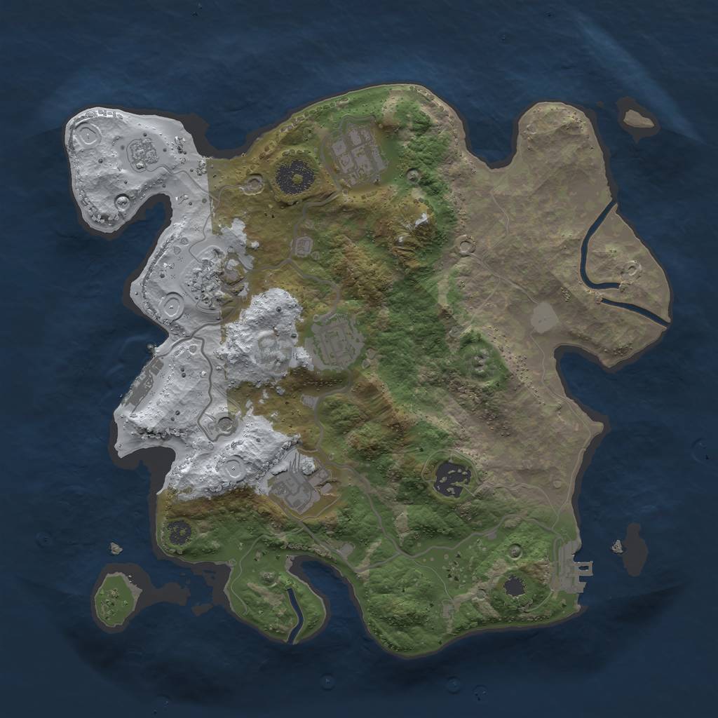 Rust Map: Procedural Map, Size: 3000, Seed: 972247764, 14 Monuments