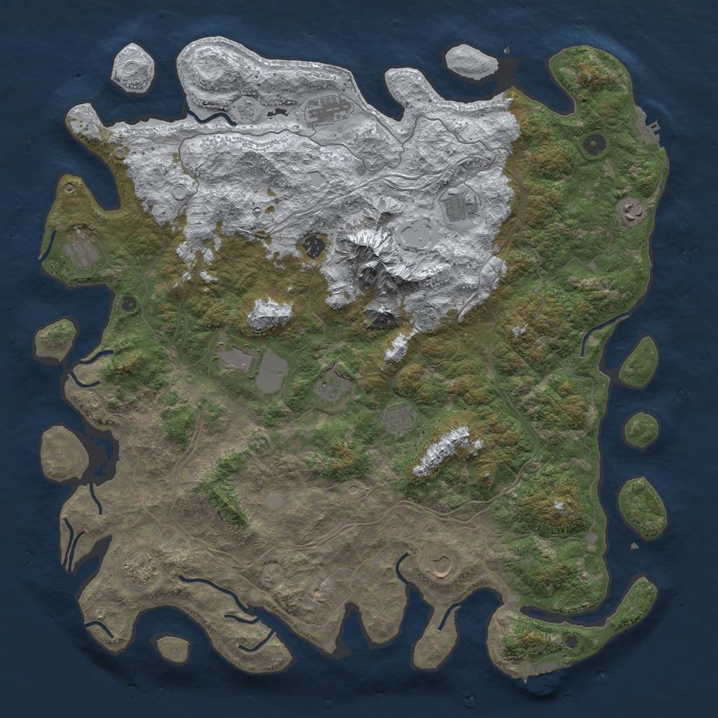 Rust Map: Procedural Map, Size: 5000, Seed: 192830592, 20 Monuments