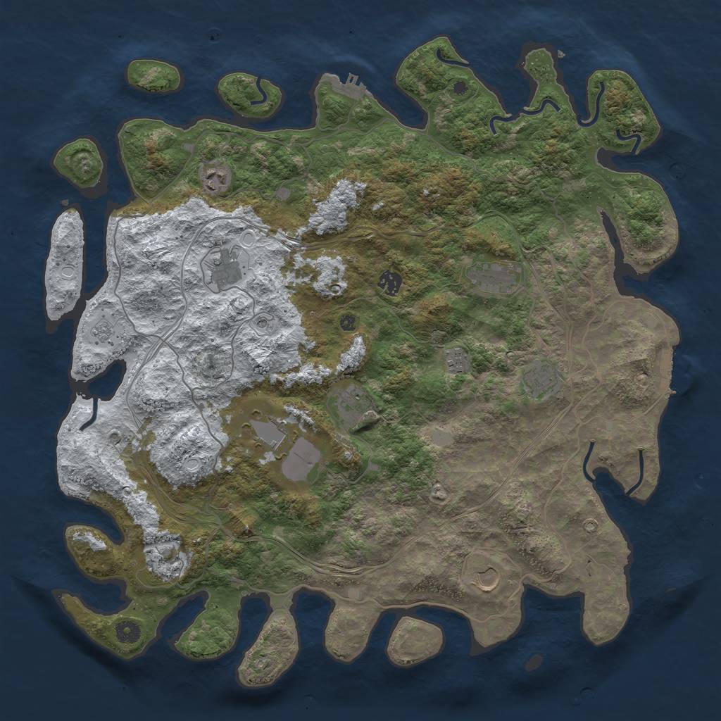 Rust Map: Procedural Map, Size: 4500, Seed: 7072022, 19 Monuments