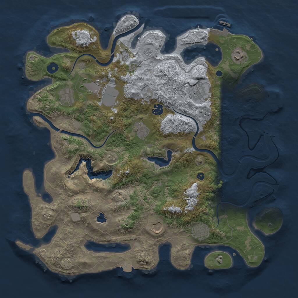 Rust Map: Procedural Map, Size: 4000, Seed: 803791868, 15 Monuments