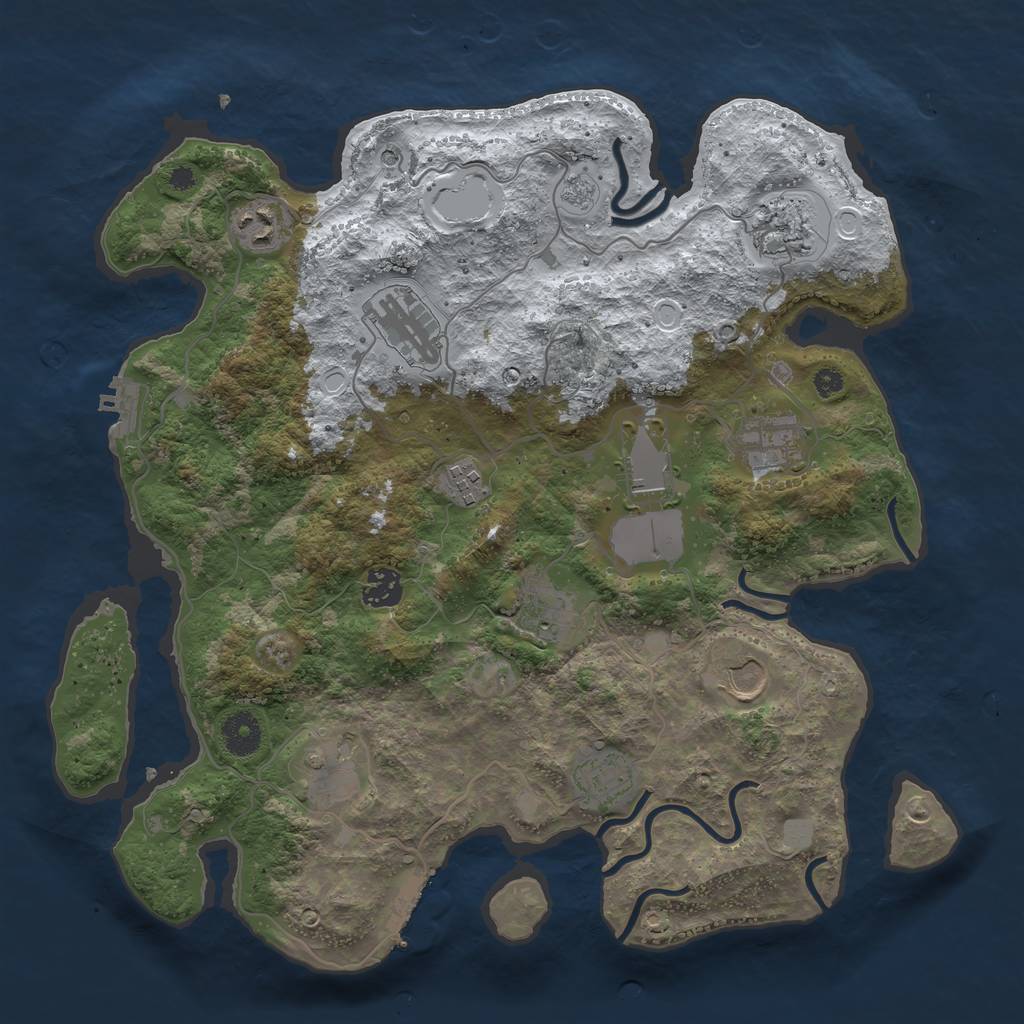 Rust Map: Procedural Map, Size: 3700, Seed: 103, 20 Monuments