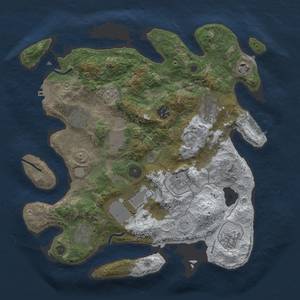 Thumbnail Rust Map: Procedural Map, Size: 3500, Seed: 1290402869, 19 Monuments