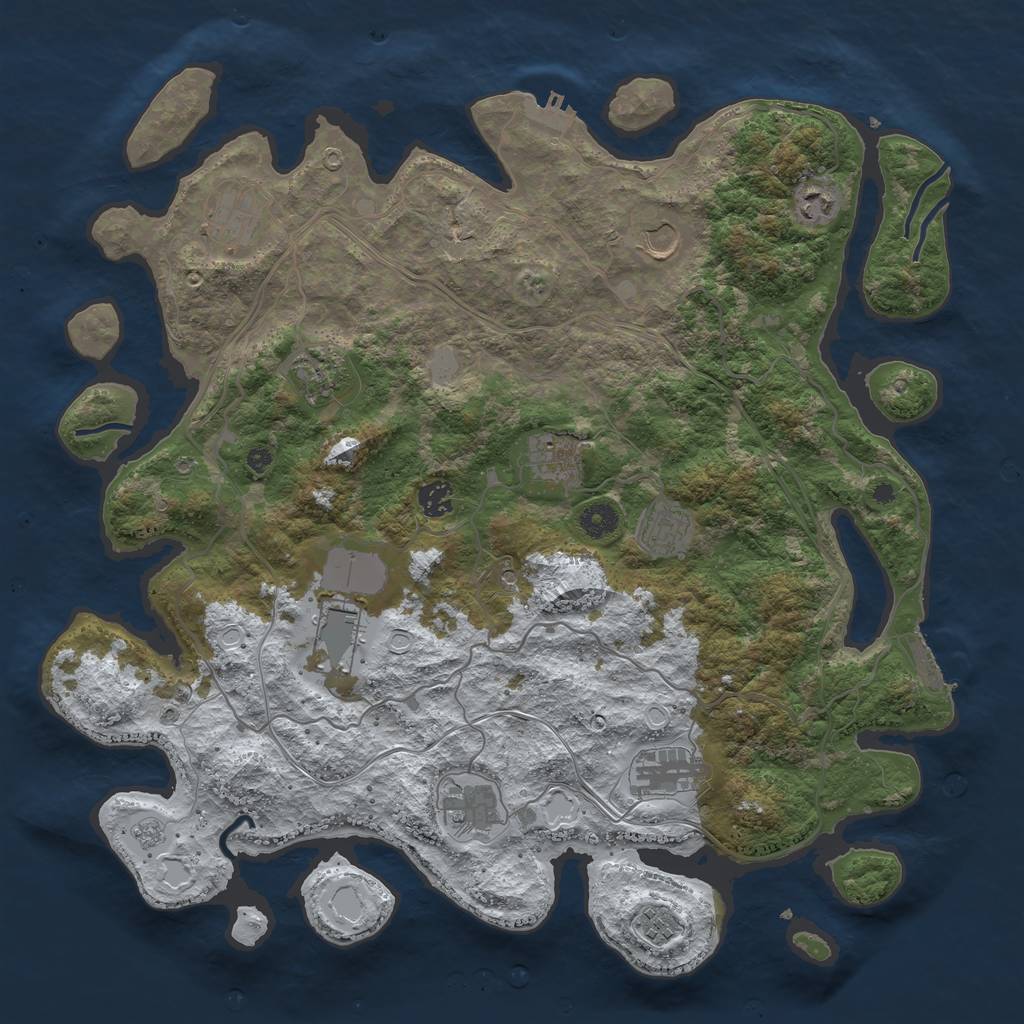 Rust Map: Procedural Map, Size: 4250, Seed: 453638923, 20 Monuments