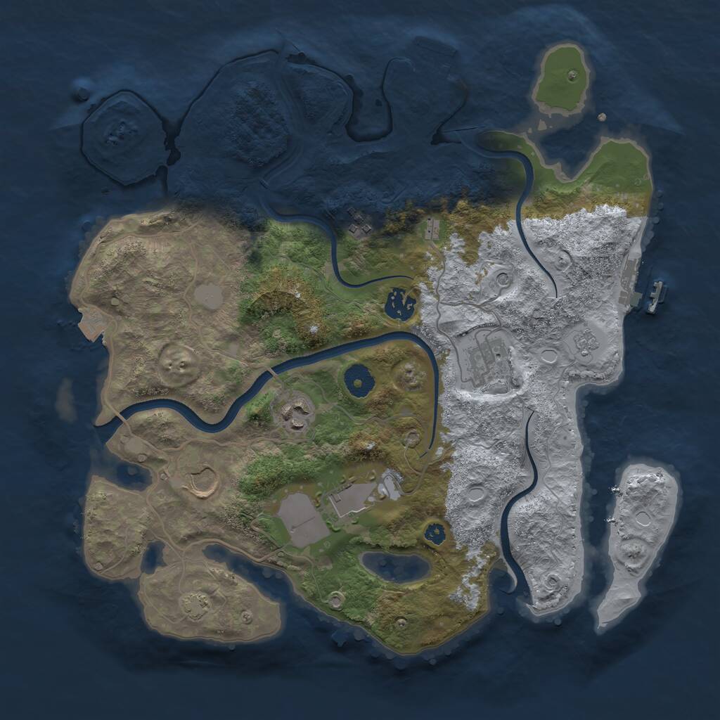 Rust Map: Procedural Map, Size: 3500, Seed: 1820714559, 12 Monuments