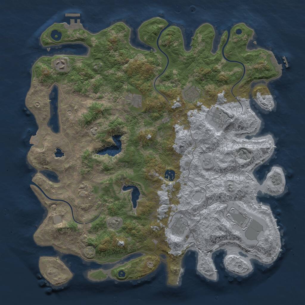 Rust Map: Procedural Map, Size: 4200, Seed: 1130516148, 15 Monuments