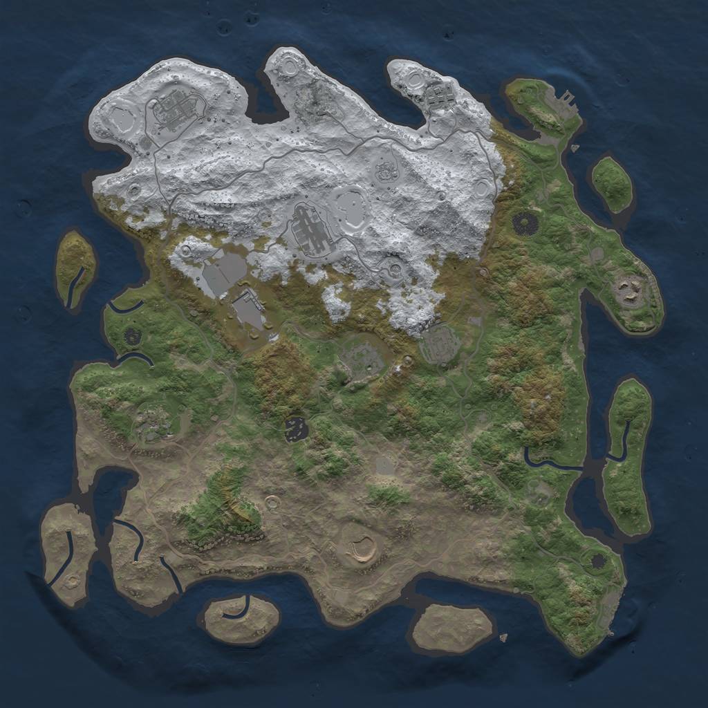 Rust Map: Procedural Map, Size: 4169, Seed: 8722, 19 Monuments