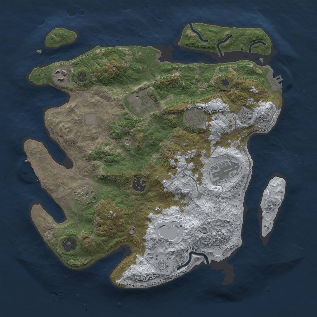 Rust Map: Procedural Map, Size: 3333, Seed: 1676582654, 16 Monuments