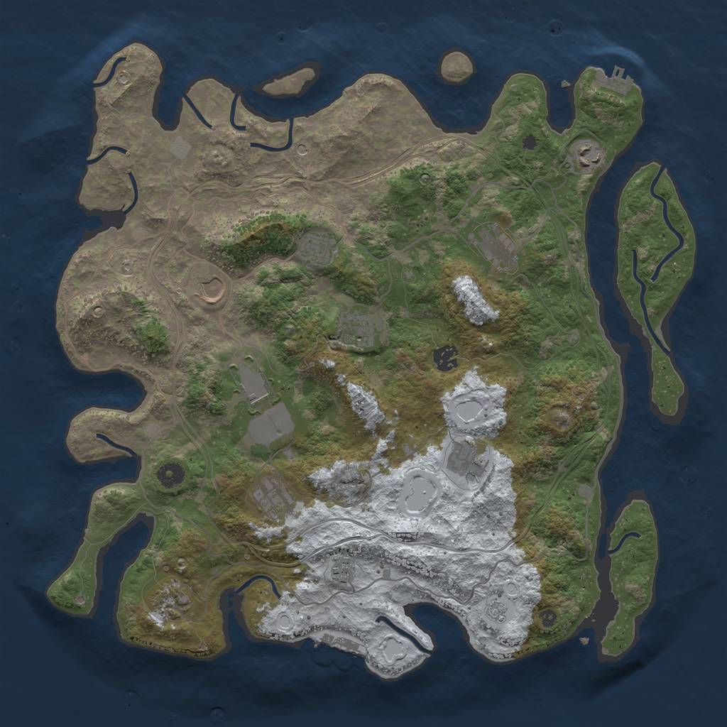 Rust Map: Procedural Map, Size: 4250, Seed: 207078916, 20 Monuments
