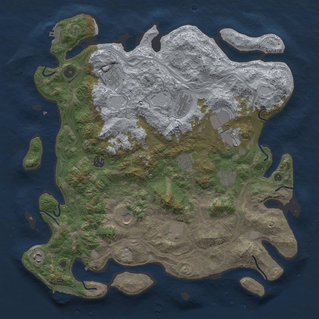 Rust Map: Procedural Map, Size: 4250, Seed: 754270889, 19 Monuments