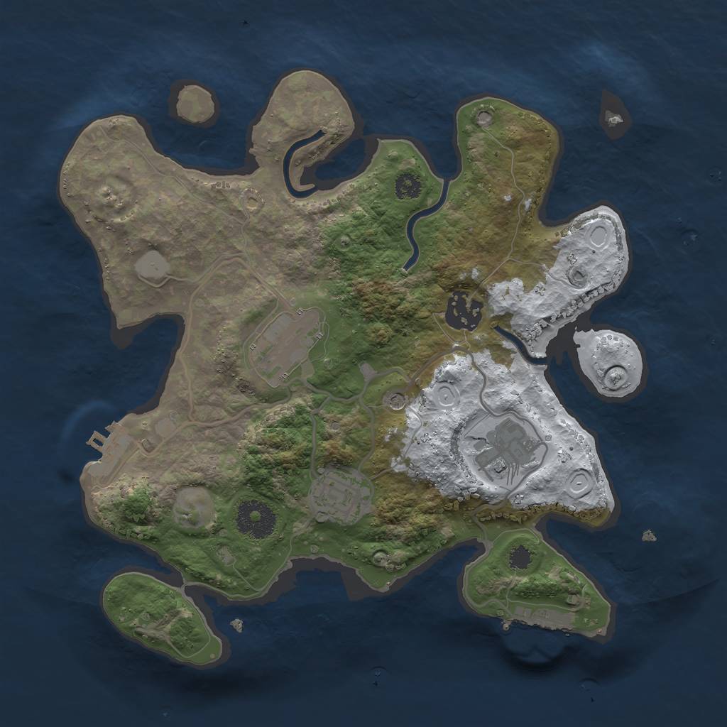 Rust Map: Procedural Map, Size: 2800, Seed: 536836634, 12 Monuments