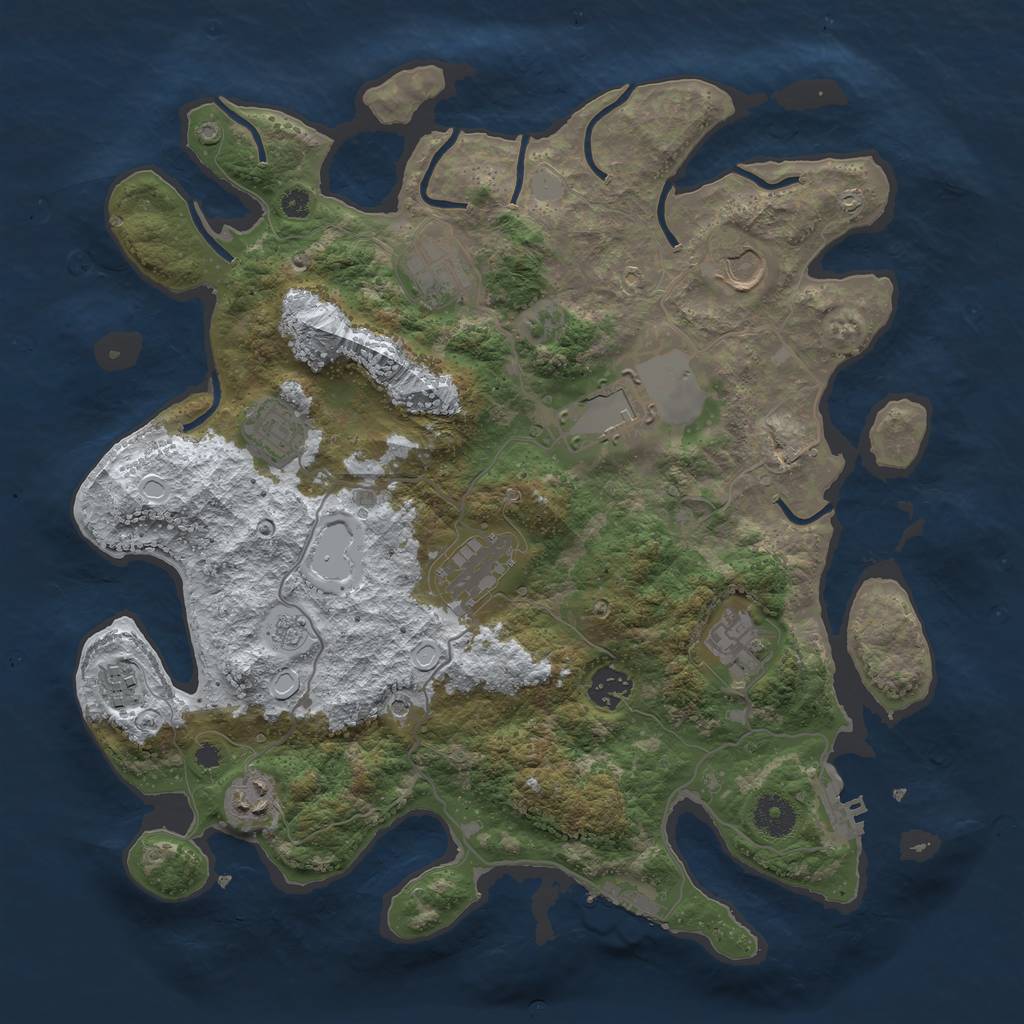 Rust Map: Procedural Map, Size: 3700, Seed: 511, 18 Monuments