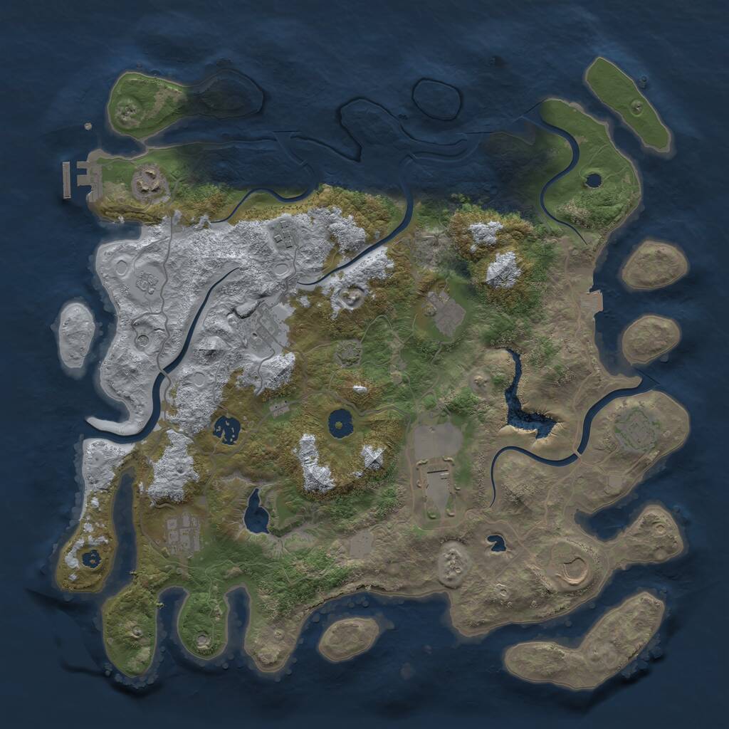 Rust Map: Procedural Map, Size: 4000, Seed: 19790702, 14 Monuments