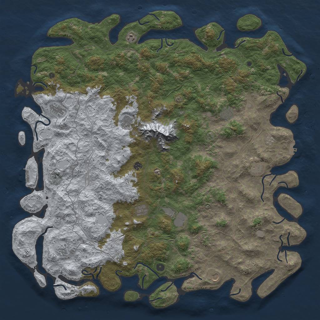 Rust Map: Procedural Map, Size: 6000, Seed: 29216, 20 Monuments