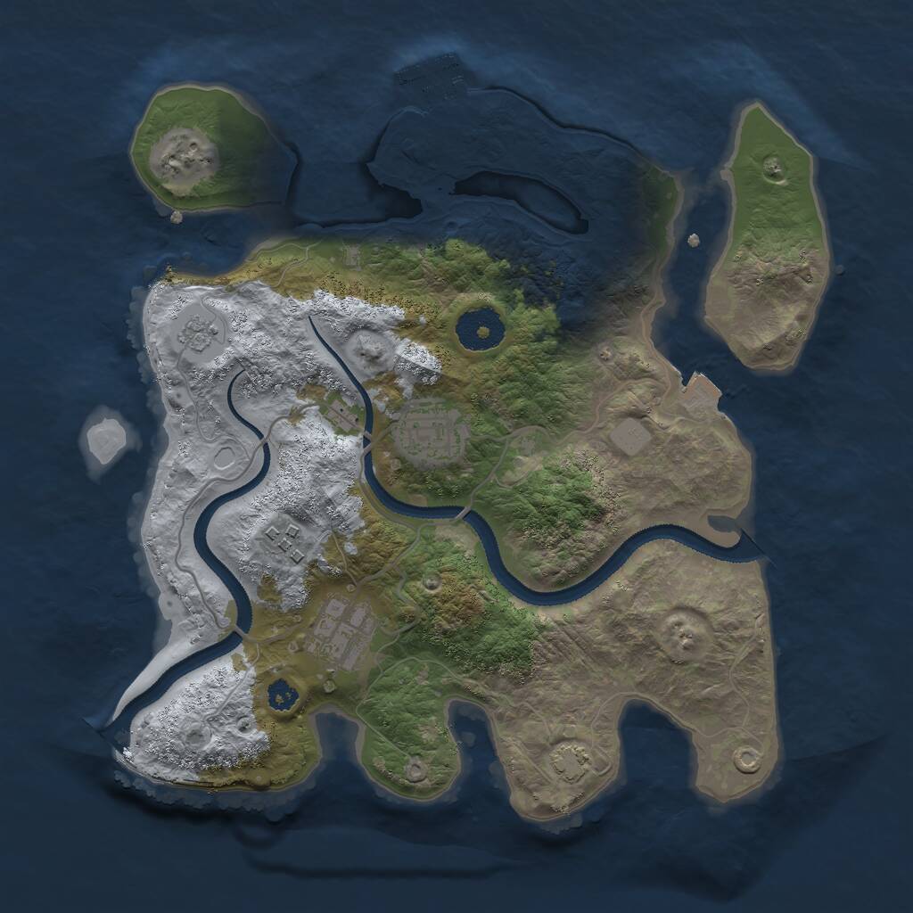 Rust Map: Procedural Map, Size: 3000, Seed: 1461339621, 7 Monuments