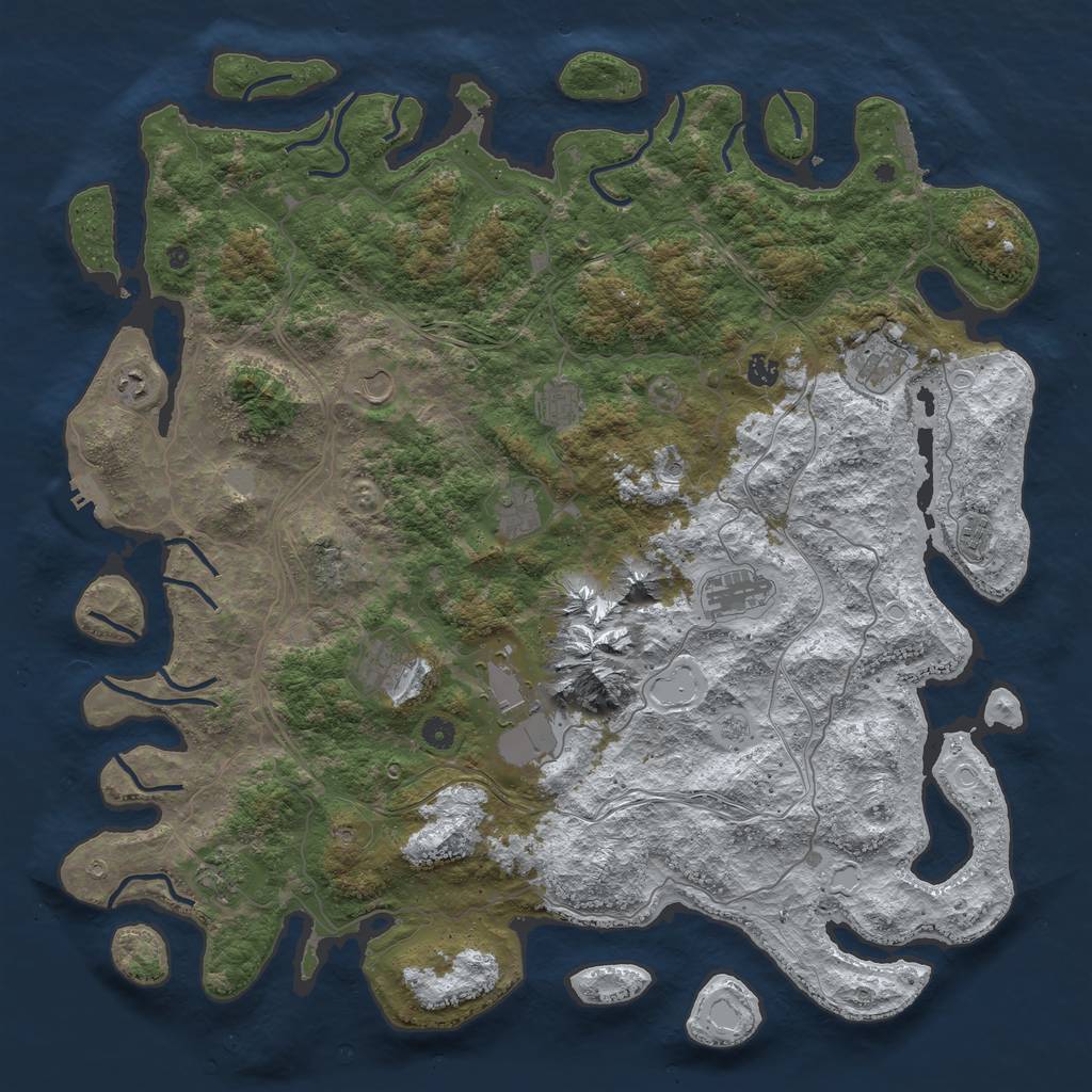 Rust Map: Procedural Map, Size: 5000, Seed: 469359, 20 Monuments