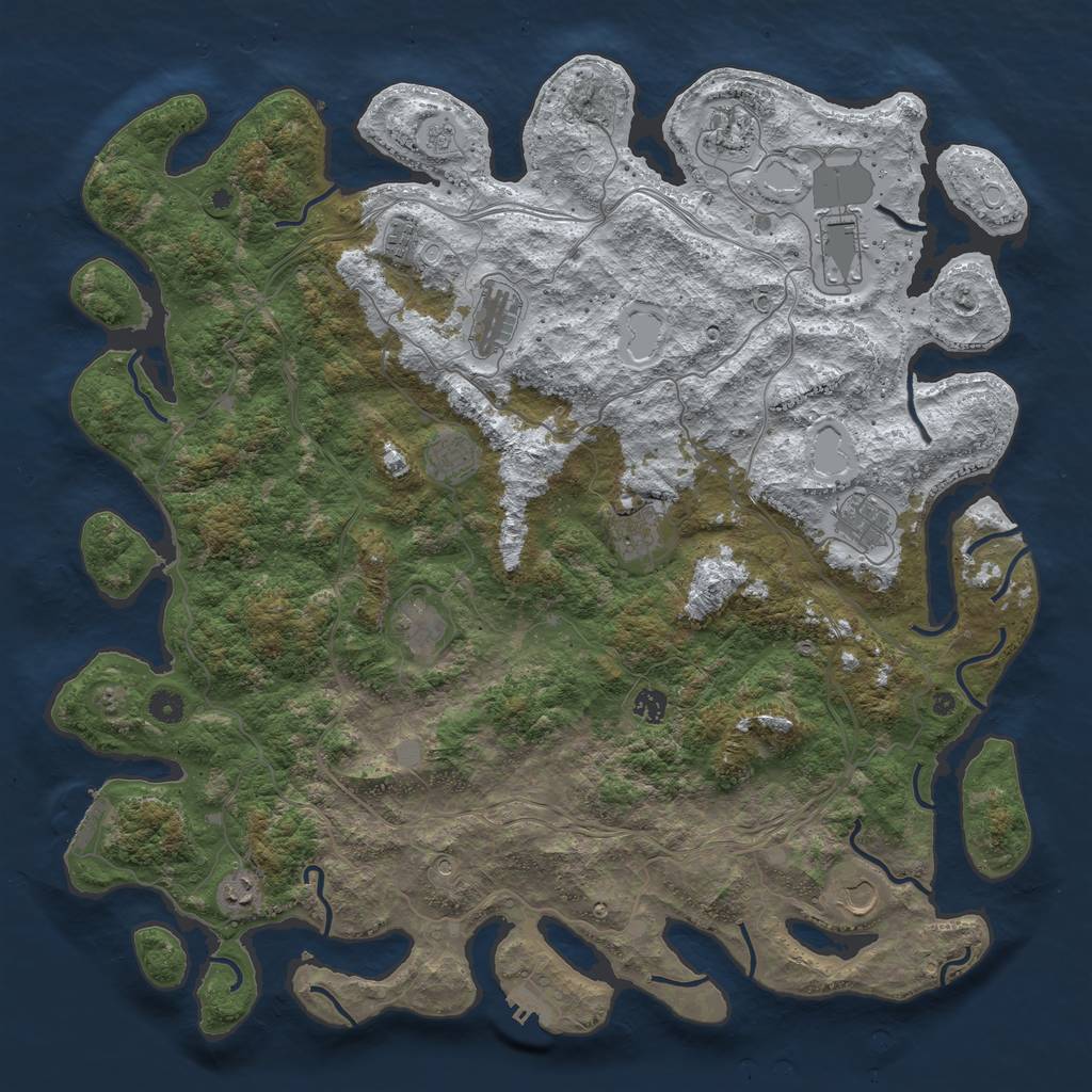 Rust Map: Procedural Map, Size: 4800, Seed: 1319534508, 20 Monuments