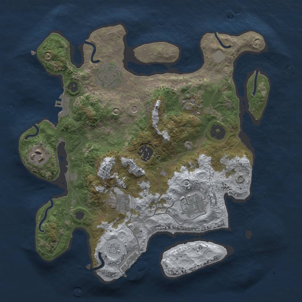 Rust Map: Procedural Map, Size: 3000, Seed: 12052, 15 Monuments